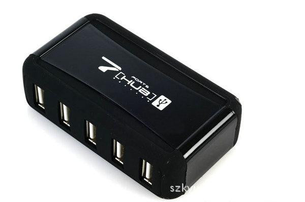 New Design 7 port usb hub 2.0 powered Splitter USB port HUB Plug and play AC WL0001