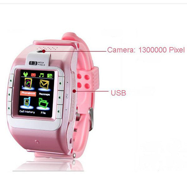 Drop Shipping N388 Unlocked Watch Cell Phone GSM 1.3MP Camera 1.4&quot; Touch Screen Digital Audio Bluetooth Wristwatch Support SIM TF Card