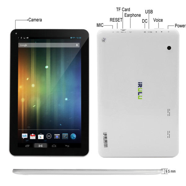 NEW! iRULU 10.1&quot; Quad Core Android5.1 Tablet PC A33 1024*600 Dual Camera Capacitive 16GB/1G 10 inch Bluetooth Tablets