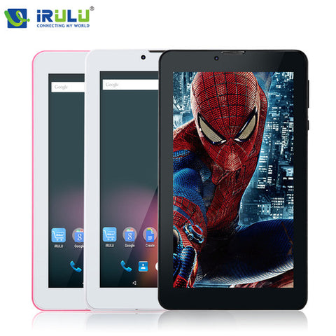 New Arrival! iRULU 7 inch Tablet PC 3G Phablet Dualcore MTK8312 Android5.1 Tablets 1024x600 Bluetooth GPS Phablets 7&quot; Tablet PC