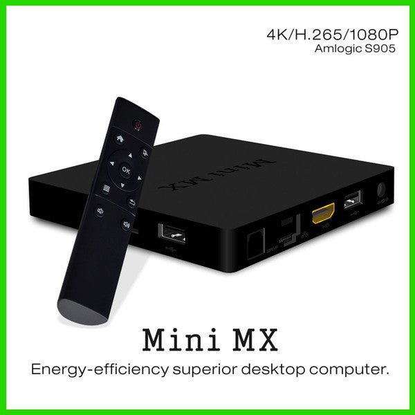 Android 5.1 TV BOX Gigabit LAN WiFi BT4.0 H.265 KODI Full Loaded ADD-ONS Pre-installed Amlogic S905 1GB/8GB Mini MX