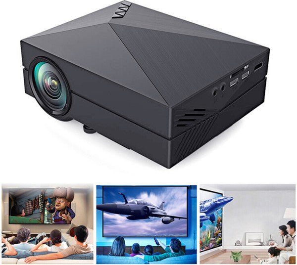 2015 GM60 Mini Projector LCD 1000LM 1920 x 1080 Resolution AV USB 2.0 HDMI VGA SD Home and outdoor theater cinema projector projector